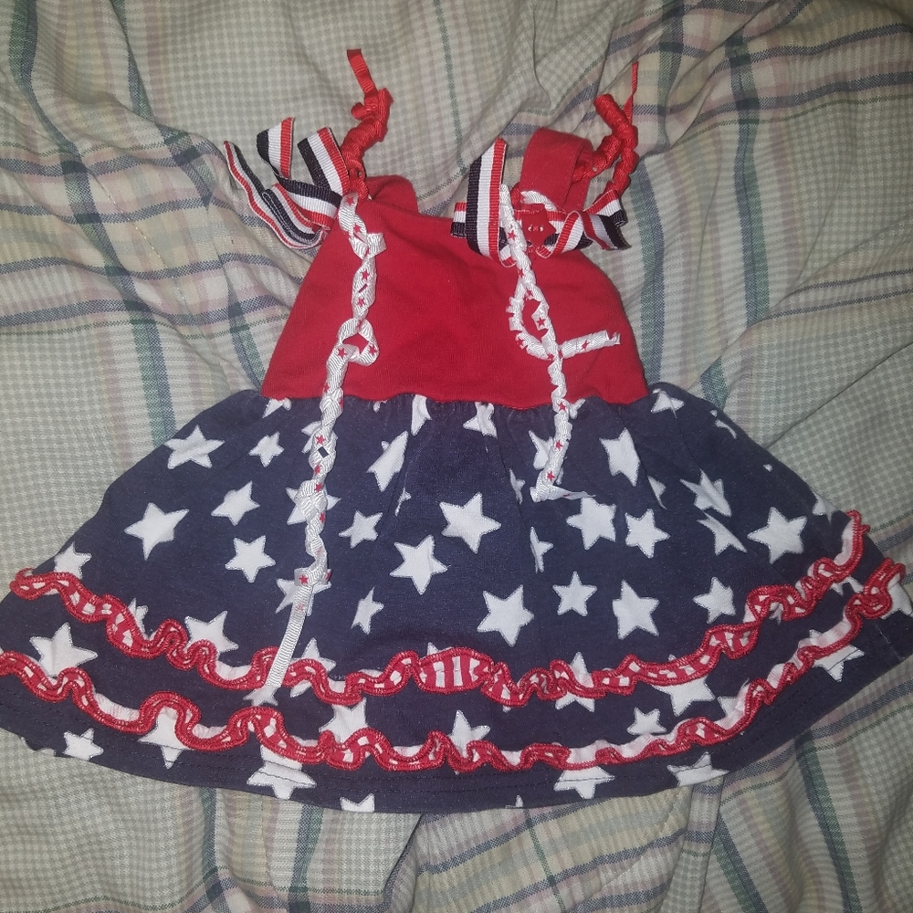 Red white blue stars amd stripes dress